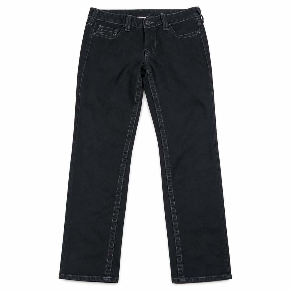 True Religion Black Jeans Straight Leg Size 31